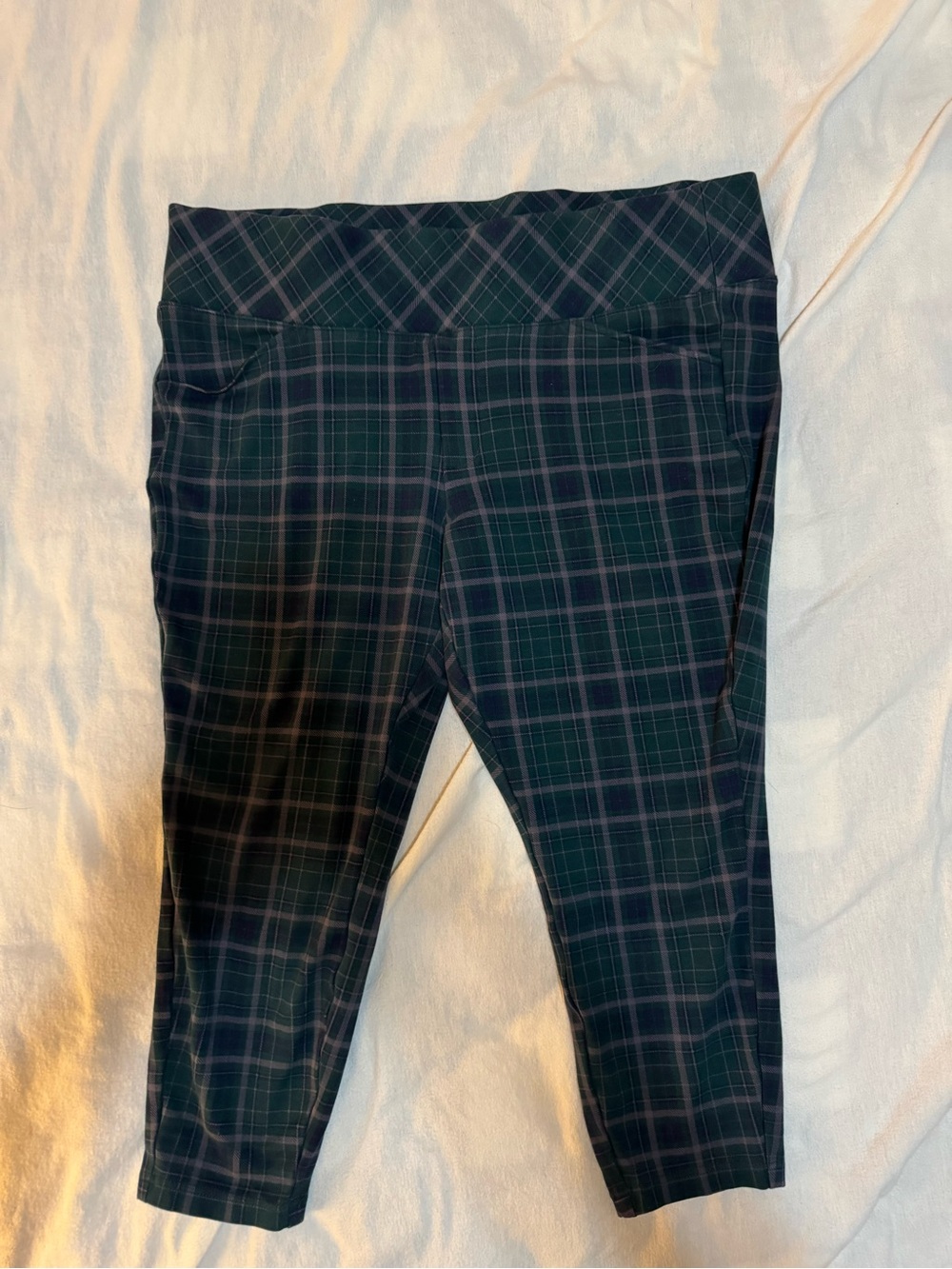 Studio by Torrid 2R Plaid Pull On Ponte Pants Green Navy Purple Stretch